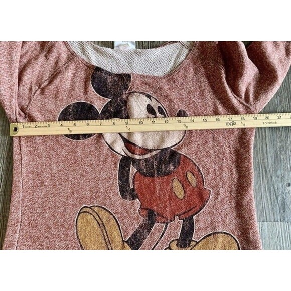 Disney Parks Mickey Mouse Long Sleeve Distressed Sweater Top Women Size Medium - Picture 5 of 8